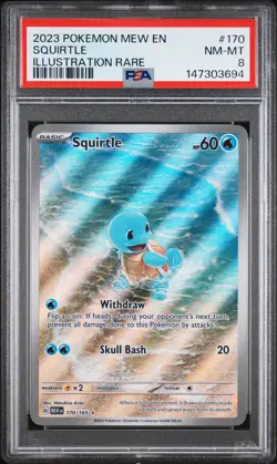 2023 POKEMON MEW EN-151 ILLUSTRATION RARE #170 SQUIRTLE PSA 8 - Image 1