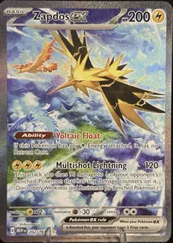 2023 Pokemon Zapdos ex, 202/165 Sv: Scarlet & Violet 151 - Image 1