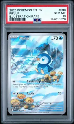 2025 POKEMON PFL EN-PHANTASMAL FLAMES | ILLUSTRATION RARE PIPLUP 098 - Image 1