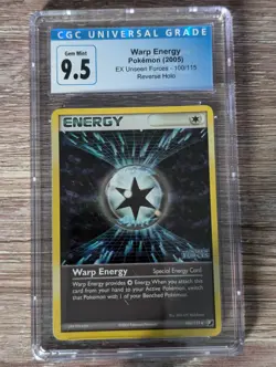 2005 Pokemon EX Unseen Forces Warp Energy Reverse Holo #100 CGC Gem Mint 9.5/10 - Image 1
