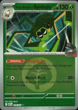 Team Rocket's Spidops (leaf) 019/217 ME: Ascended Heroes Pokemon Reverse Holo NM - Image 1