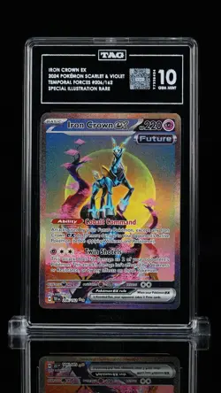 IRON CROWN EX SIR #206/162 - 2024 EN POKEMON S&V TEMPORAL FORCES TAG GEM MINT 10 - Image 1