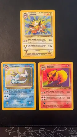 Vaporeon 12/64 Flareon 19/64 Jolteon 4/64 Holo Jungle Set Pokemon - Image 1
