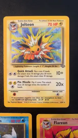 Vaporeon 12/64 Flareon 19/64 Jolteon 4/64 Holo Jungle Set Pokemon - Image 2