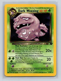 Team Rocket #31/82 Dark Weezing (31) Rare Pokemon NM - Image 1