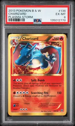 2013 POKEMON B&W PLASMA STORM #136 CHARIZARD PSA 6 - Image 1