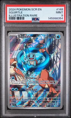 2024 POKEMON SCR EN-STELLAR CROWN ILLUSTRATION RARE #148 SQUIRTLE PSA 9 - Image 1