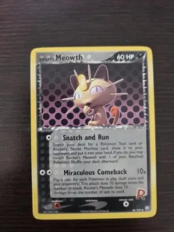 💥 Rockets Meowth 2004 Pokemon vintage 46/109 Team Rocket Set non Holo Foil - NM - Image 1