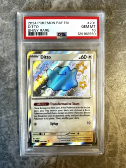 DITTO PSA 10 2024 POKEMON PALDEAN FATES PAF EN #201/091 SHINY RARE 1337 - Image 1