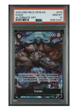 Kaido OP08-079 Two Legends Alternate Art Foil Super Rare PSA 10 One Piece CCG - Image 1