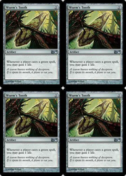 4x MTG 2010 WURM'S TOOTH - ARTIFACT UNCOMMON - MAGIC CARD x4 copies - Image 1