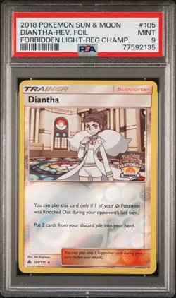 PSA 9 DIANTHA 105/131 POKEMON REGIONAL CHAMPIONSHIPS FORBIDDEN LIGHT PROMO CARD - Image 1