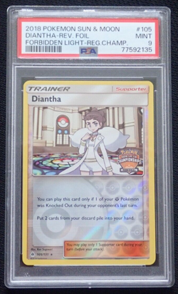 PSA 9 DIANTHA 105/131 POKEMON REGIONAL CHAMPIONSHIPS FORBIDDEN LIGHT PROMO CARD - Image 3