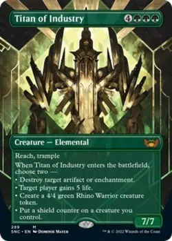 Titan of Industry (Borderless) -Foil Near Mint MTG Streets of New Capenna - Image 1