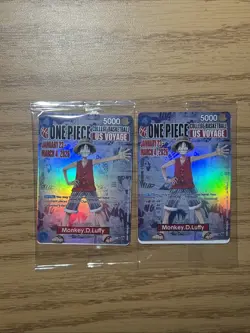 *(TWO) One Piece Monkey D Luffy US Voyage College BBall Promo Cards STILL SEALED - Image 1