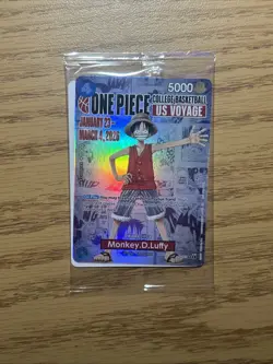 *(TWO) One Piece Monkey D Luffy US Voyage College BBall Promo Cards STILL SEALED - Image 3