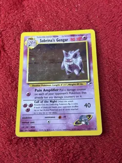 Sabrina's Gengar 14/132 Gym Heroes Holo Wotc Pokemon Card Played - Image 1