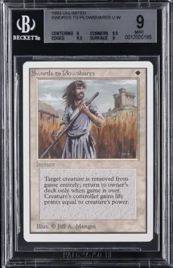 1993 MAGIC: THE GATHERING UNLIMITED SWORDS TO PLOWSHARES BGS 9 - Image 1