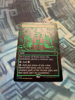 MTG Foil Borderless Cavern of Souls 0410f Neon Green Ink NM Unplayed LCI - Image 1