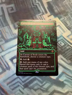 MTG Foil Borderless Cavern of Souls 0410f Neon Green Ink NM Unplayed LCI - Image 3