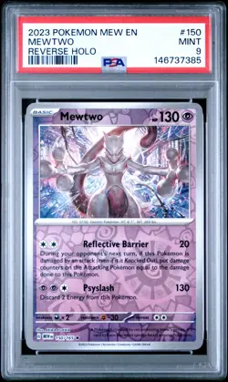 PSA 9 | Pokemon TCG | 151 | Mewtwo #150 | Reverse Holo - Image 1