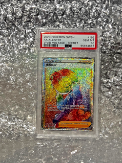 2020 Pokemon Sword and Shield Full Art Allister Secret Vivid Voltage 192 PSA 10 - Image 1
