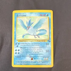 Pokemon TCG Articuno Fossil Rare Holo 2/62 70 HP English Basic 1999 Wizards - Image 1