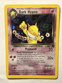 2000 POKEMON TCG Dark Hypno 9/82 Team Rocket WOTC Holo Rare Vintage Card LP - Image 1