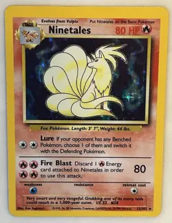 Pokemon TCG Ninetales 12/102 Base Set Unlimited Holo Rare Vintage 1999 WOTC - Image 1
