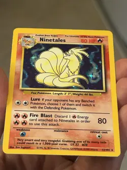 Pokemon TCG Ninetales 12/102 Base Set Unlimited Holo Rare Vintage 1999 WOTC - Image 3