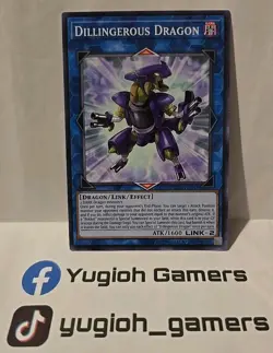 YUGIOH DILLINGEROUS DRAGON DANE UNLIMITED COMMON LIGHT PLAYED - Image 1