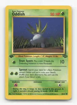 Pokemon TCG - Oddish 58/64 Moderately Played Common Jungle 1st Edition - Image 1
