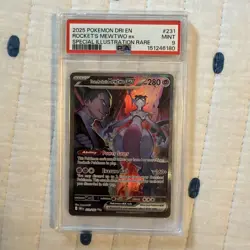 Pokemon PSA 9 Mint Destined Rivals SIR Team Rocket's Mewtwo EX 231/182 - Image 1
