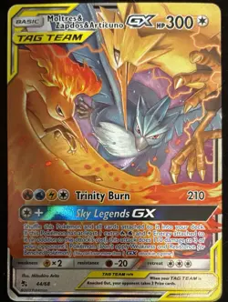 2019 Pokemon Hidden Fates Moltres & Zapdos Articuno Tag Team GX #44/68 NM-MINT - Image 1