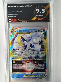 Carte pokemon Francais Goupix de Alola VSTAR (SIT 034) Tempete CGG 9,5 26000087 - Image 1