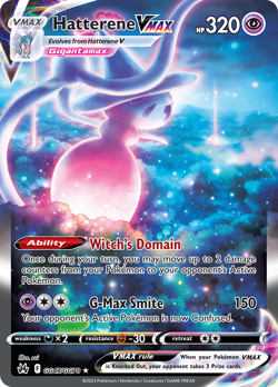 HATTERENE VMAX GG47/GG70 HOLO RARE VMAX CROWN ZENITH GALARIAN GALLERY POKEMON NM - Image 1