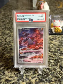 Pokemon 2023 Groudon 199/182 Illustration Rare Paradox Rift GEM MINT PSA 10 - Image 1