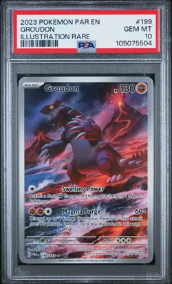 Pokemon 2023 Groudon 199/182 Illustration Rare Paradox Rift GEM MINT PSA 10 - Image 3