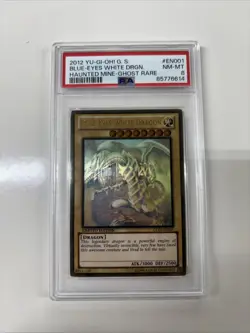 Konami Yu-Gi-Oh! Blue-Eyes White Dragon Ghost Rare Haunted Mine GLD5-EN001 PSA 8 - Image 1