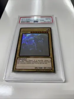 Konami Yu-Gi-Oh! Blue-Eyes White Dragon Ghost Rare Haunted Mine GLD5-EN001 PSA 8 - Image 3