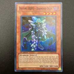YuGiOh Destiny HERO - DIamond Dude LCGX-EN124 Super Rare 1st Edition LP - Image 1