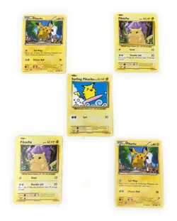 Pokemon Pikachu Lot 5 Cards Surfing Pikachu XY Evolutions 20/108 35/108 - Image 1