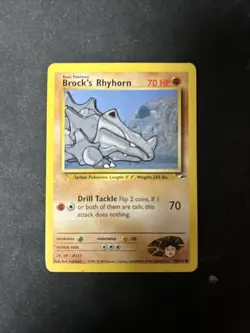 Brock's Rhyhorn 2000 Pokemon Gym Heroes Unlimited Common #70/132 - Image 1
