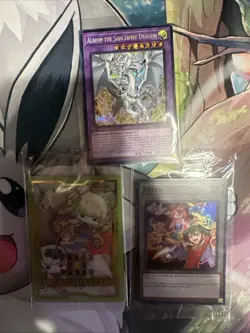Yugioh LOT Of 3 Albion the Sanctifire Dragon Secret Rare + Field Center & Token - Image 1