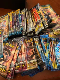 Pokemon Empty Booster Packs Lot 100 XY Cosmic Eclipse Celebrations - Image 3