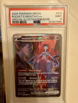 Pokemon Team Rocket's Mewtwo ex 231/182 Sv10 Destined Rivals Holo PSA 9 - Image 1