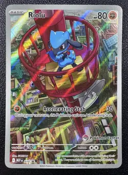 Pokemon Riolu Pokemon Center Exclusive Mega Evolution Promo 010 Full Art Holo - Image 1