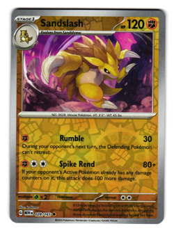 SANDSLASH 028/165 REVERSE HOLO SCARLET AND VIOLET 151 POKEMON TCG - Image 1