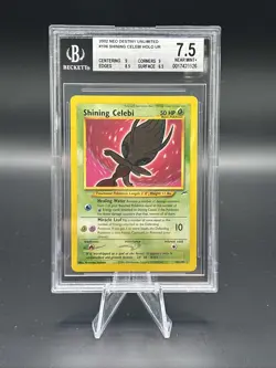 2002 Pokemon Neo Destiny Shining Celebi 106/105 Secret Holo BGS 7 - Image 1
