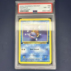 Squirtle 1st Edition 2000 Pokemon Team Rocket PSA 8 - Image 1